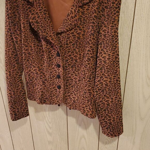 Brett Alexander - Leopard Print Fitted Jacket, Size 14, Padded shoulder - Picture 4 of 6